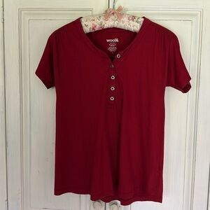 Modern red Wool& Walker Henley size small